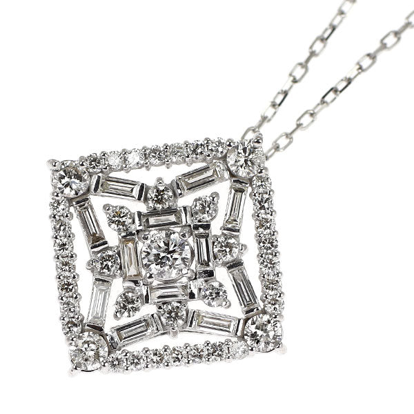 K18WG diamond pendant necklace 1.00ct