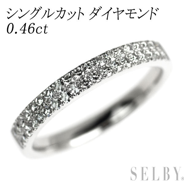 K18WG シングルカット ダイヤモンド リング 0.46ct