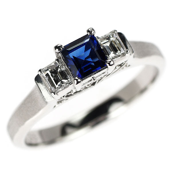 Pt900 サファイア ダイヤモンド リング 0.69ct DS0.33ct