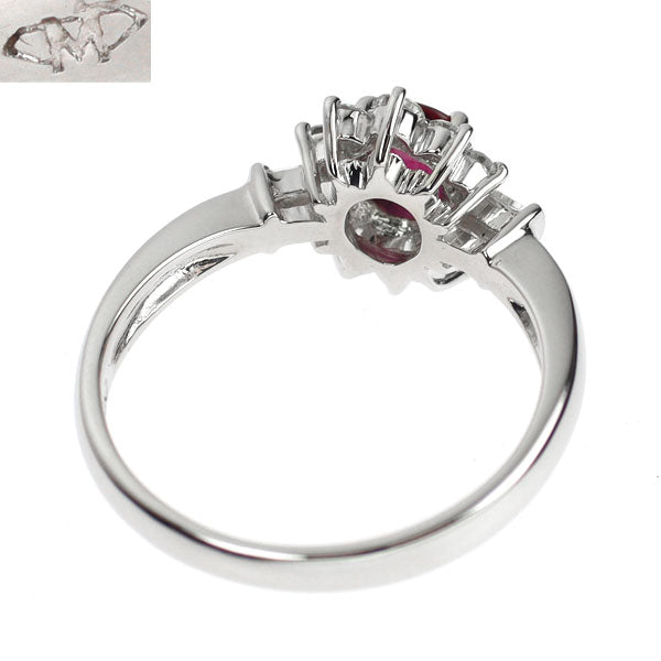 銀座ミワ Pt900 ルビー ダイヤモンド リング 0.57ct D0.30ct