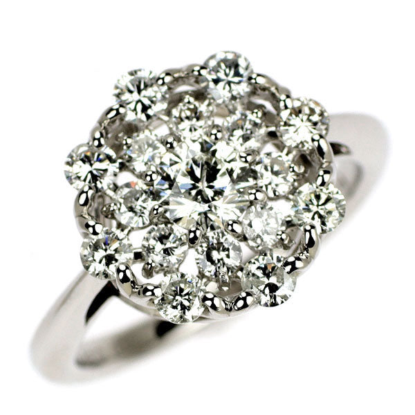Pt900 diamond ring 0.37ct D0.80ct