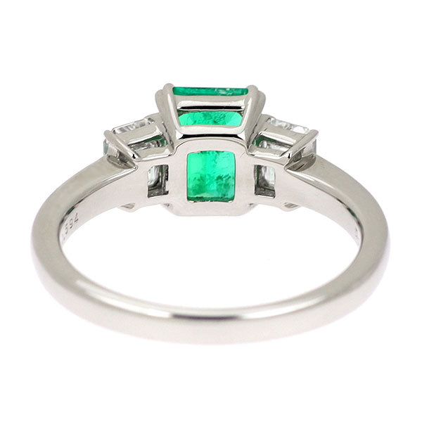 Pt900 エメラルド ダイヤモンド リング 1.04ct D0.594ct