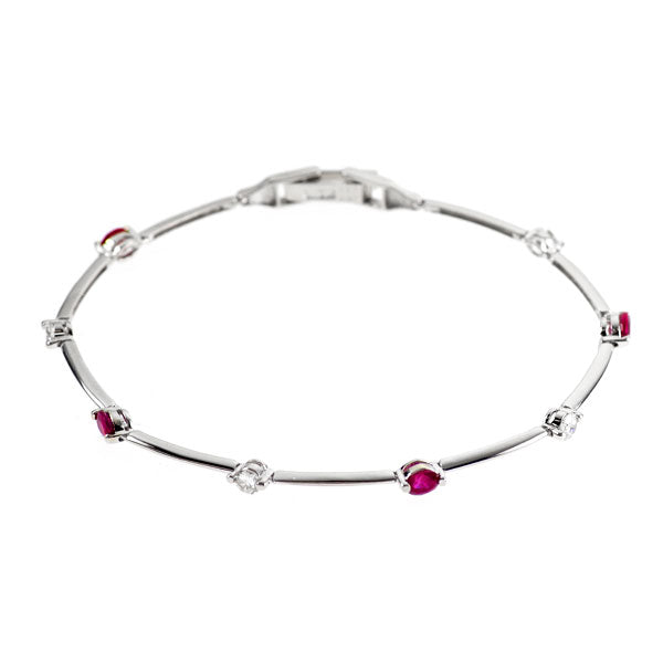 K18WG ルビー ダイヤモンド ブレスレット 1.00ct D0.50ct