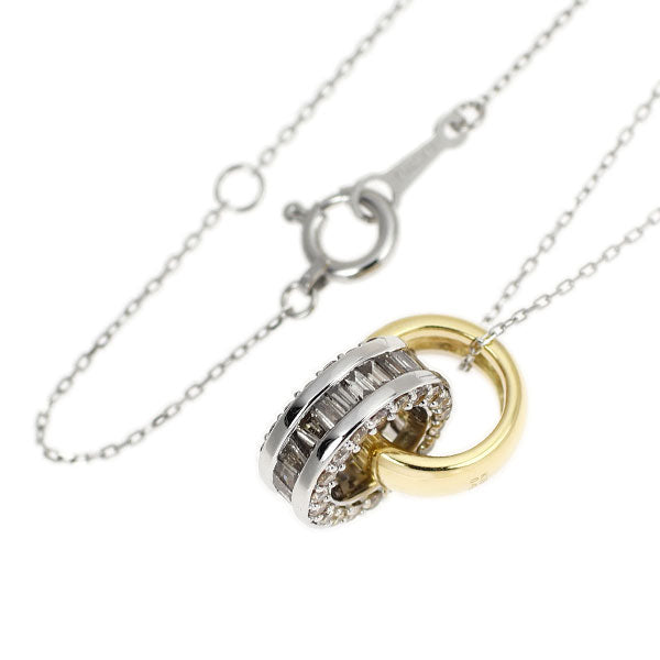 K18YG/WG ダイヤモンド ペンダントネックレス 0.48ct