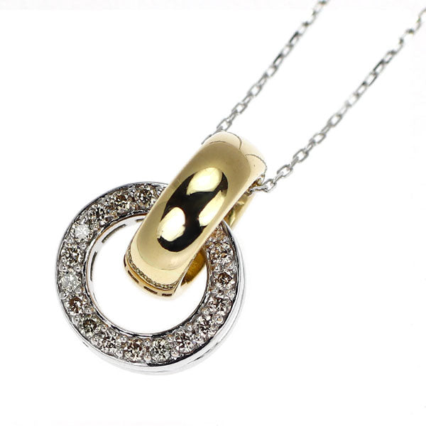 K18YG/WG ダイヤモンド ペンダントネックレス 0.48ct