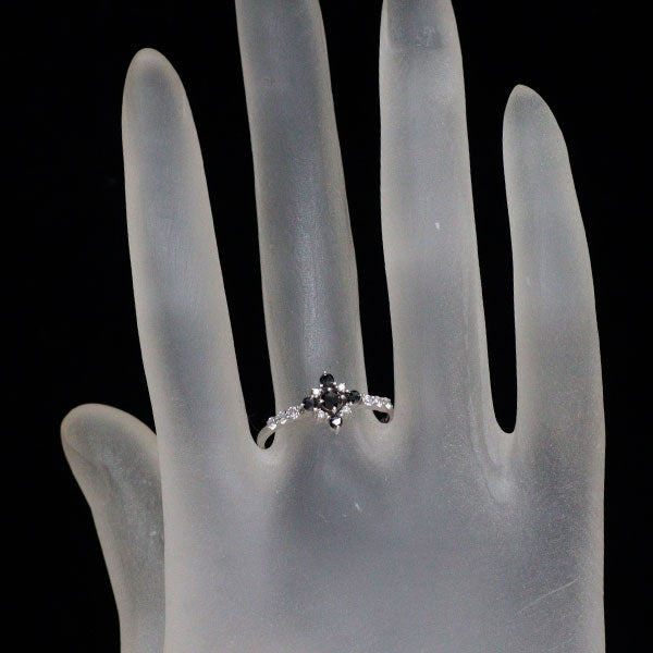 K18WG ブラック/カラーレス ダイヤモンド リング 0.42ct
