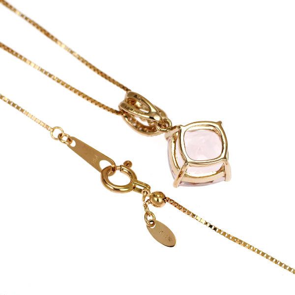 K18PG モルガナイト ダイヤモンド ペンダントネックレス 2.03ct D0.08ct