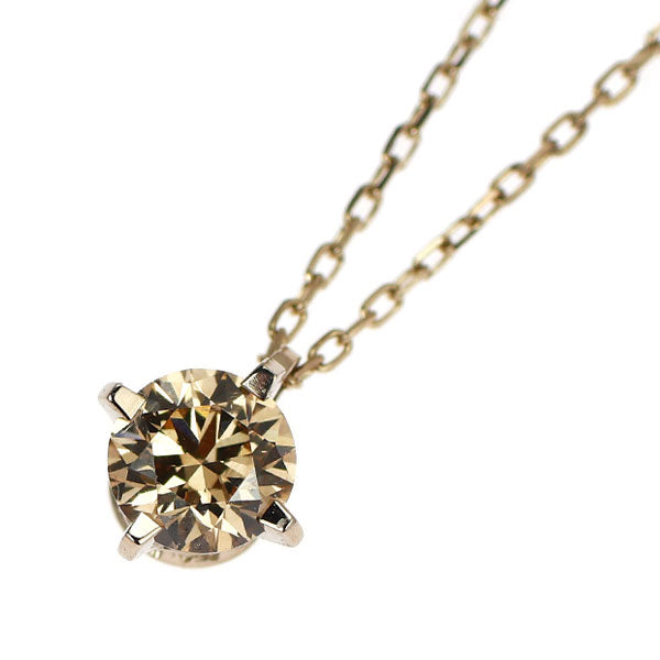 カシケイ/Kashikey K18CG ブラウン ダイヤモンド ペンダントネックレス 0.33ct D0.01ct ソリティア
