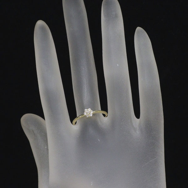 K18YG ダイヤモンド リング 0.15ct フラワー