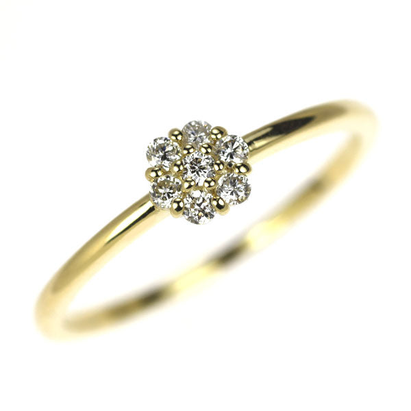 K18YG ダイヤモンド リング 0.15ct フラワー