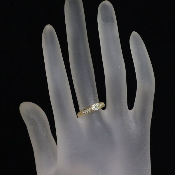 K18YG オーバル ダイヤモンド リング 0.422ct D0.09ct