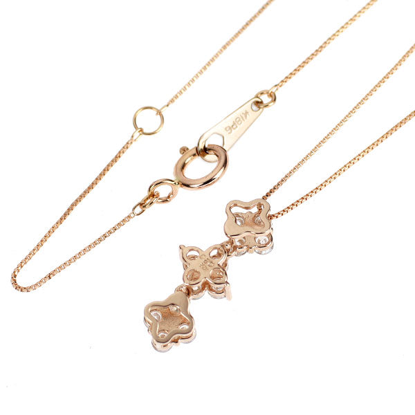 K18PG ダイヤモンド ペンダントネックレス 0.30ct フラワー