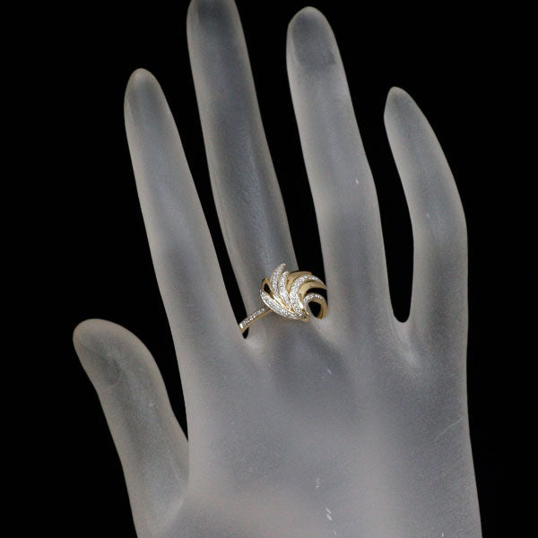 K18YG/WG ダイヤモンド リング 0.15ct 植物