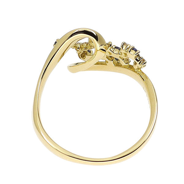K18YG Sapphire Diamond Ring 0.09ct D0.10ct