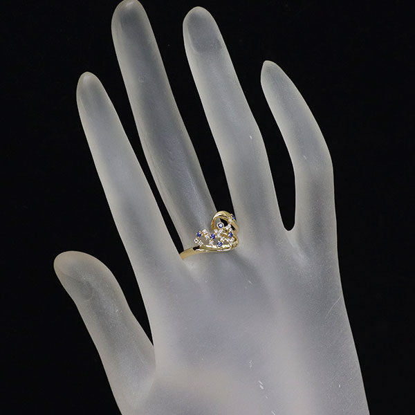 K18YG Sapphire Diamond Ring 0.09ct D0.10ct