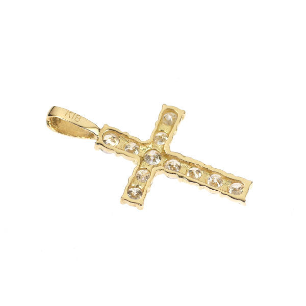 K18YG ダイヤモンド ペンダントトップ 0.27ct クロス