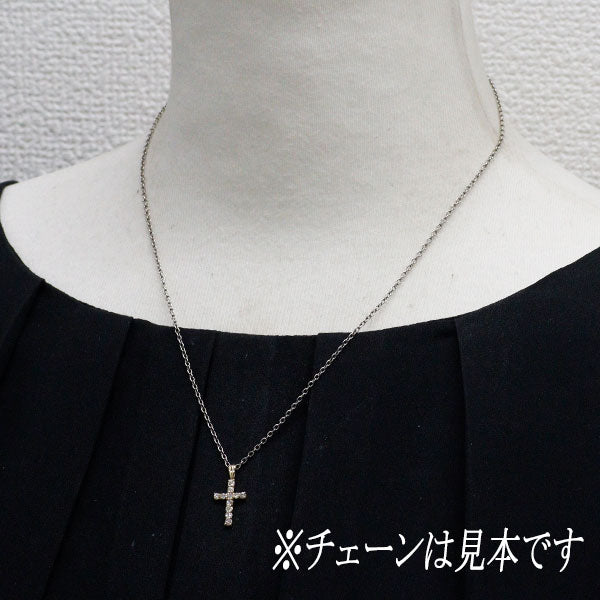 K18YG ダイヤモンド ペンダントトップ 0.27ct クロス