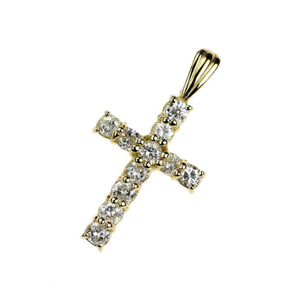K18YG ダイヤモンド ペンダントトップ 0.27ct クロス