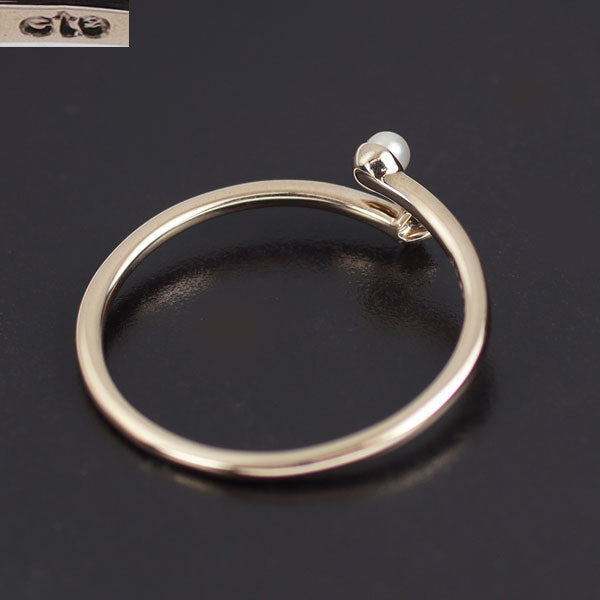 エテ/ete K10PG ベビー 真珠 ダイヤモンド リング 径約2.0mm D0.02ct フォーク