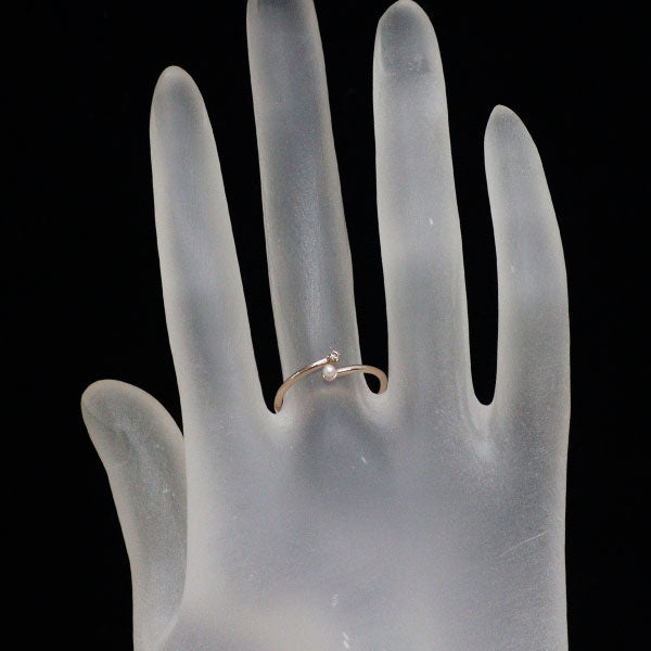 エテ/ete K10PG ベビー 真珠 ダイヤモンド リング 径約2.0mm D0.02ct フォーク