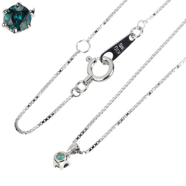 希少 K10WG アレキサンドライト ペンダントネックレス 0.09ct