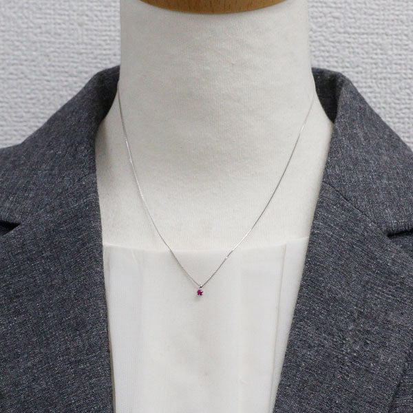 K10WG ルビー ペンダントネックレス 0.08ct