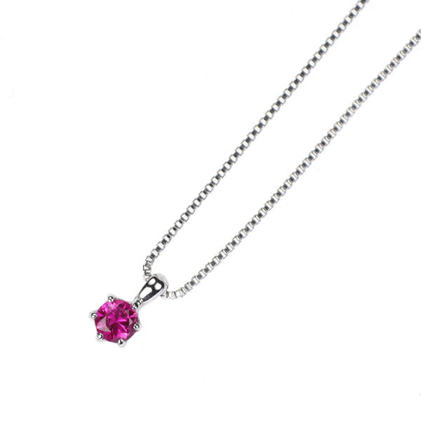 K10WG ルビー ペンダントネックレス 0.08ct