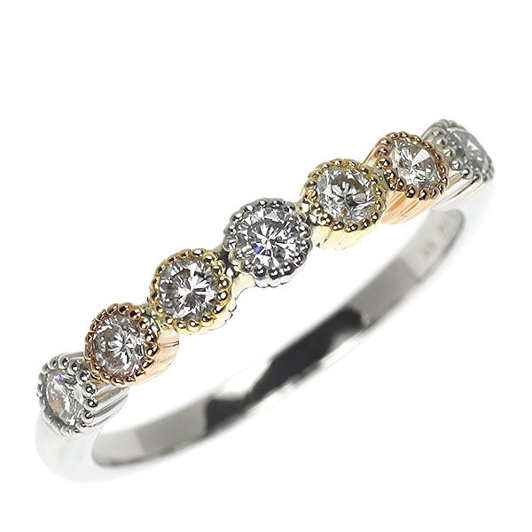 Pt900/K18PG/YG Diamond Ring 0.55ct Half Eternity