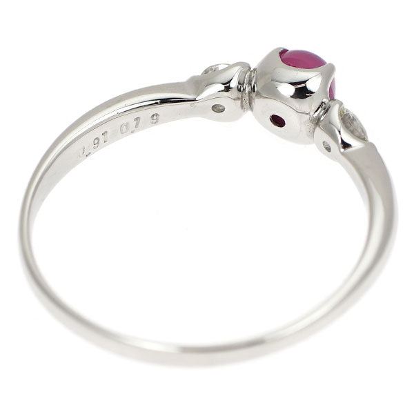 Pt900 スタールビー ダイヤモンド リング 0.91ct D0.19ct