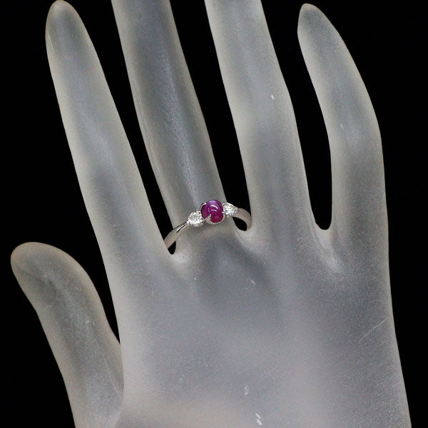 Pt900 スタールビー ダイヤモンド リング 0.91ct D0.19ct