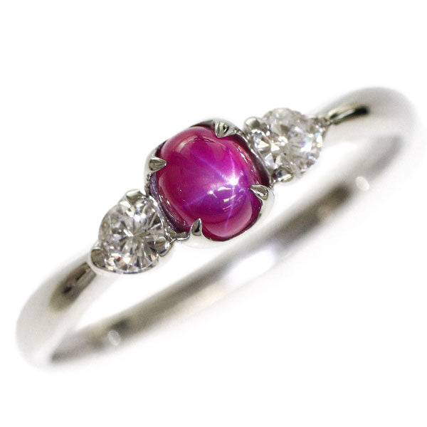 Pt900 スタールビー ダイヤモンド リング 0.91ct D0.19ct