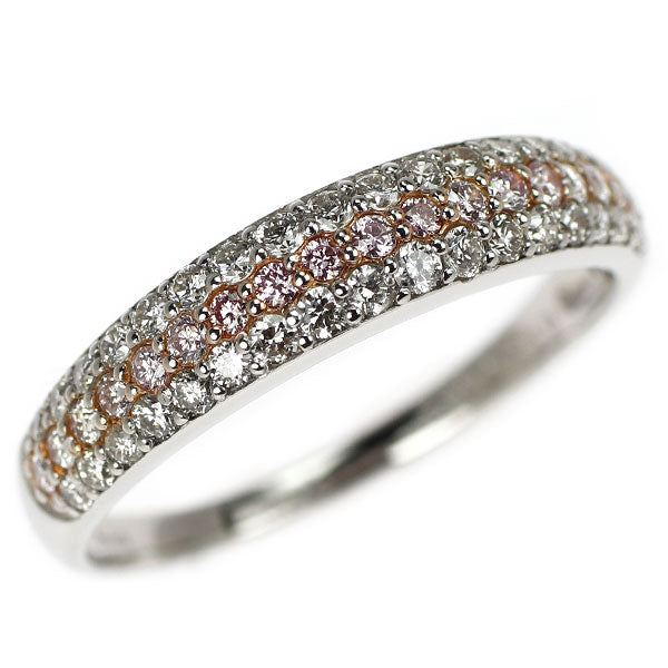 希少 Pt900 天然ピンクダイヤモンド リング 0.16ct D0.34ct パヴェ