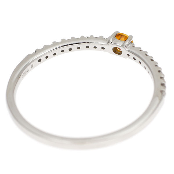Pt900 シトリン ダイヤモンド リング D0.12ct