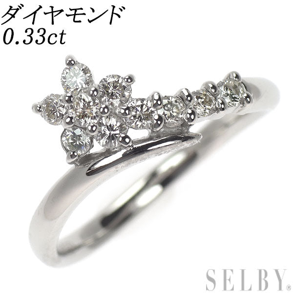 Pt900 ダイヤモンド リング 0.33ct フラワー