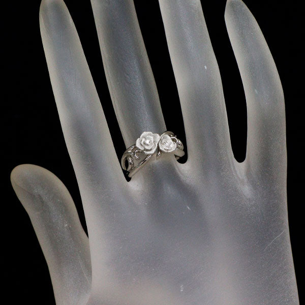 Pt900 ダイヤモンド リング 0.03ct フラワー7号～13号 フラワー 薔薇 ローズ