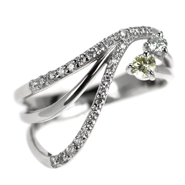 Pt900 ダイヤモンド リング 0.120ct D0.30ct