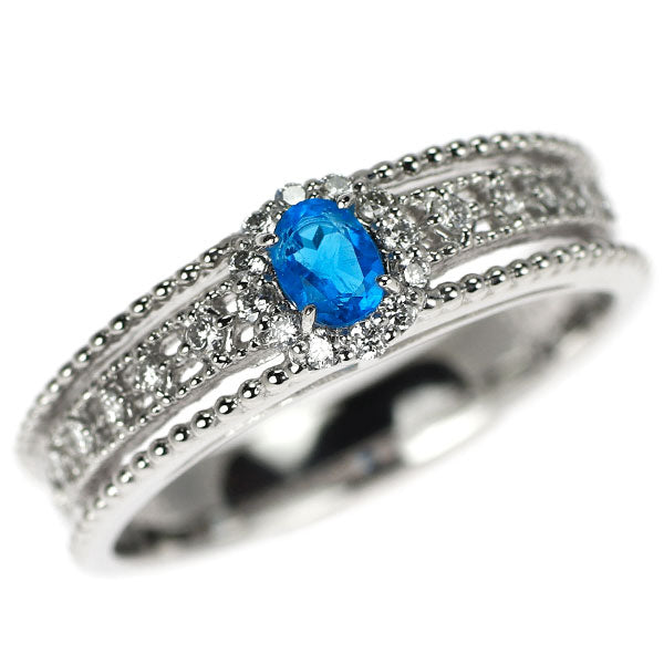Rare Pt900 Ouinite Diamond Ring 0.14ct D0.12ct