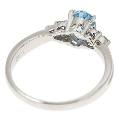 Pt900 アクアマリン ダイヤモンド リング 0.79ct D0.12ct — セルビー