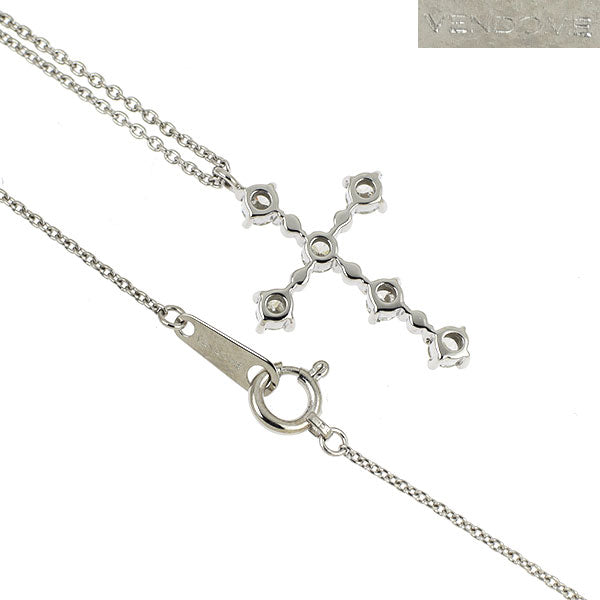 ヴァンドーム青山 Pt900/ Pt850 ダイヤモンド ペンダントネックレス 0.38ct クロス