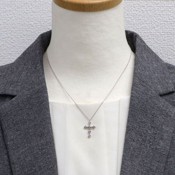 ヴァンドーム青山 Pt900/ Pt850 ダイヤモンド ペンダントネックレス 0.38ct クロス