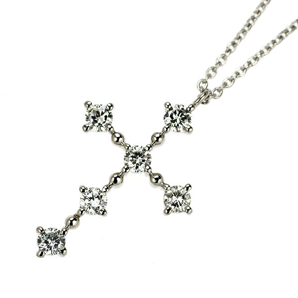 ヴァンドーム青山 Pt900/ Pt850 ダイヤモンド ペンダントネックレス 0.38ct クロス