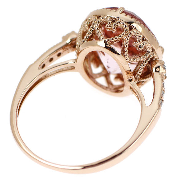 K18PG モルガナイト ダイヤモンド リング 4.83ct D0.10ct