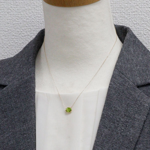 K10YG ペリドット ペンダントネックレス