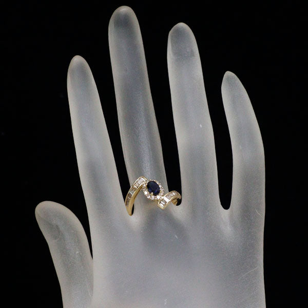 GSTV K18YG サファイア ダイヤモンド リング 0.55ct D0.50ct