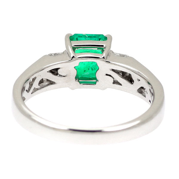 Pt900 エメラルド ダイヤモンド リング 1.135ct D0.46ct