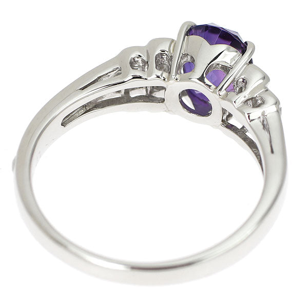 Pt900 Violet Sapphire Diamond Ring 2.165ct D0.41ct