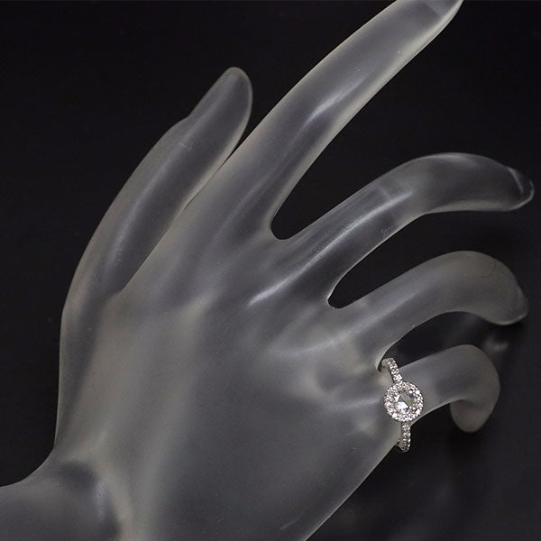 K18WG ローズカット ダイヤモンド リング 0.20ct D0.16ct ピンキー