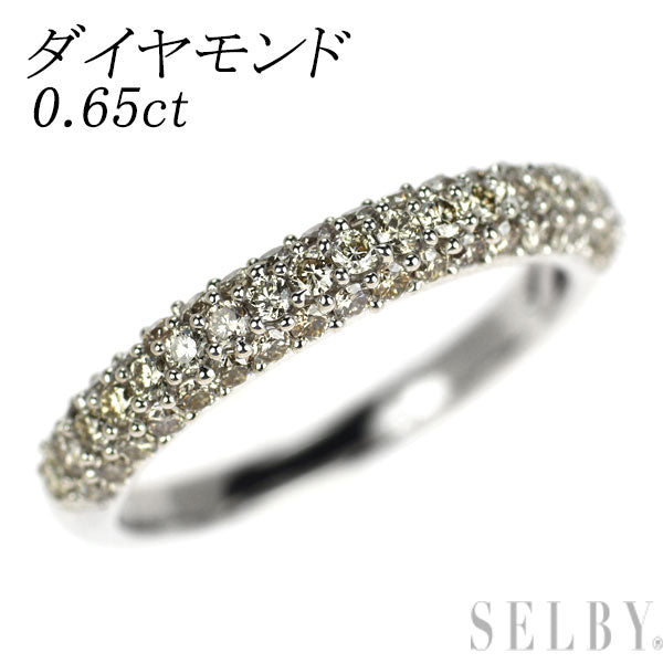 K18WG ダイヤモンド リング 0.65ct パヴェ