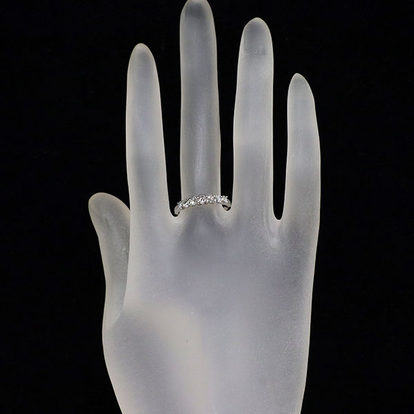 Pt950 ローズカット ダイヤモンド リング 0.30ct 一文字