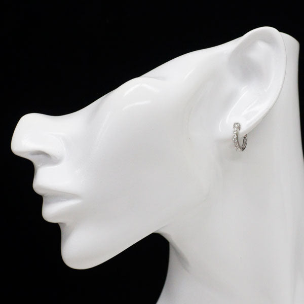 K18WG ダイヤモンド フープ ピアス 0.28ct